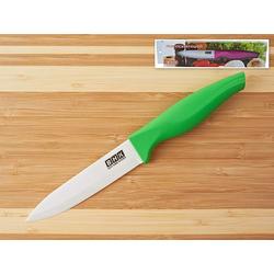 Нож керамический (5 дюймов), белое лезвие (12,5*2,5*0,2см) рукоятка зеленая (12*3*2см) (подарочная упаковка)