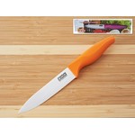 Нож керамический (5 дюймов), белое лезвие (12,5*2,5*0,2см) рукоятка оранжевая (12*3*2см) (подарочная упаковка)