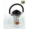 Чайник заварочный + упрочнённый фильтр Алая роза v=1400мл (стекло) (подарочная упаковка)