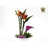 Цветы искусственные Икебана на фарфоровой подставке (гель, речные камни) 28*21*43см (подарочная упаковка)